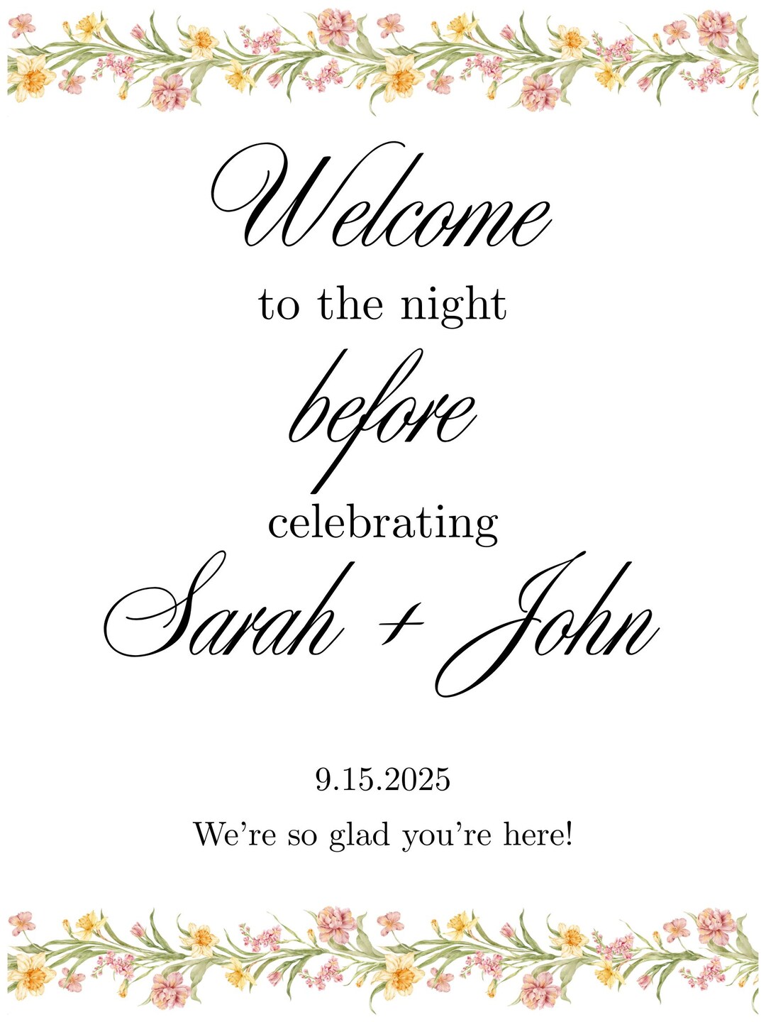 Customizable Rehearsal Dinner Welcome Sign Template - Etsy