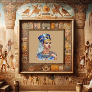 Schema punto croce, regina d&#39;Egitto, Cleopatra, Nefertiti, file PDF, est, ragazza orientale