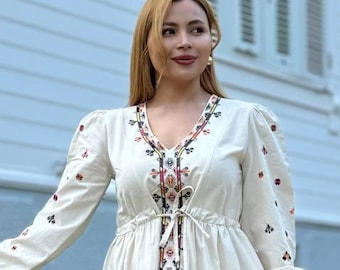 sachin and babi light blue dress Betsey Johnson White Lace Embroidered Tunic
