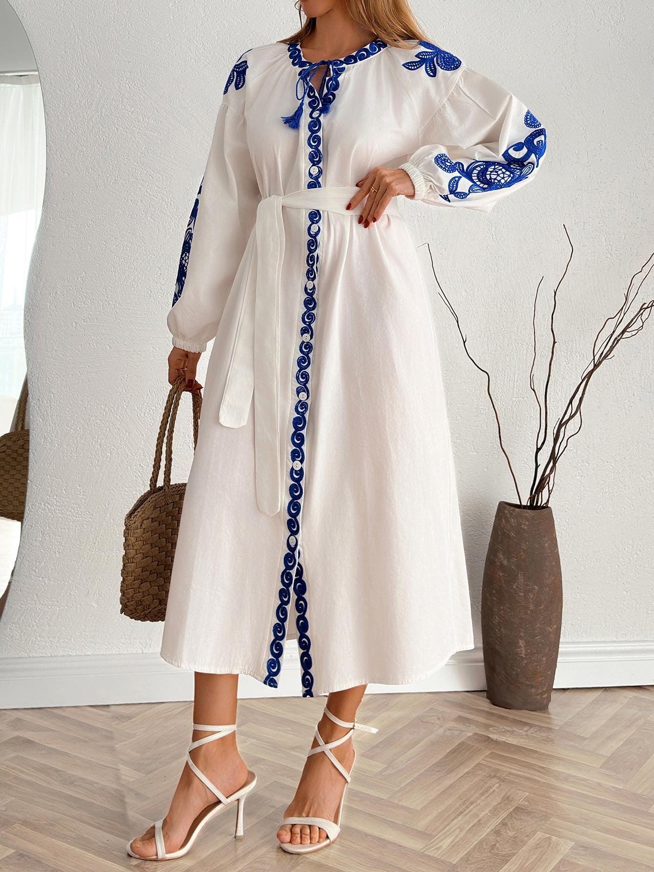 blue and white dresses for greece Greek White and Blue Dress