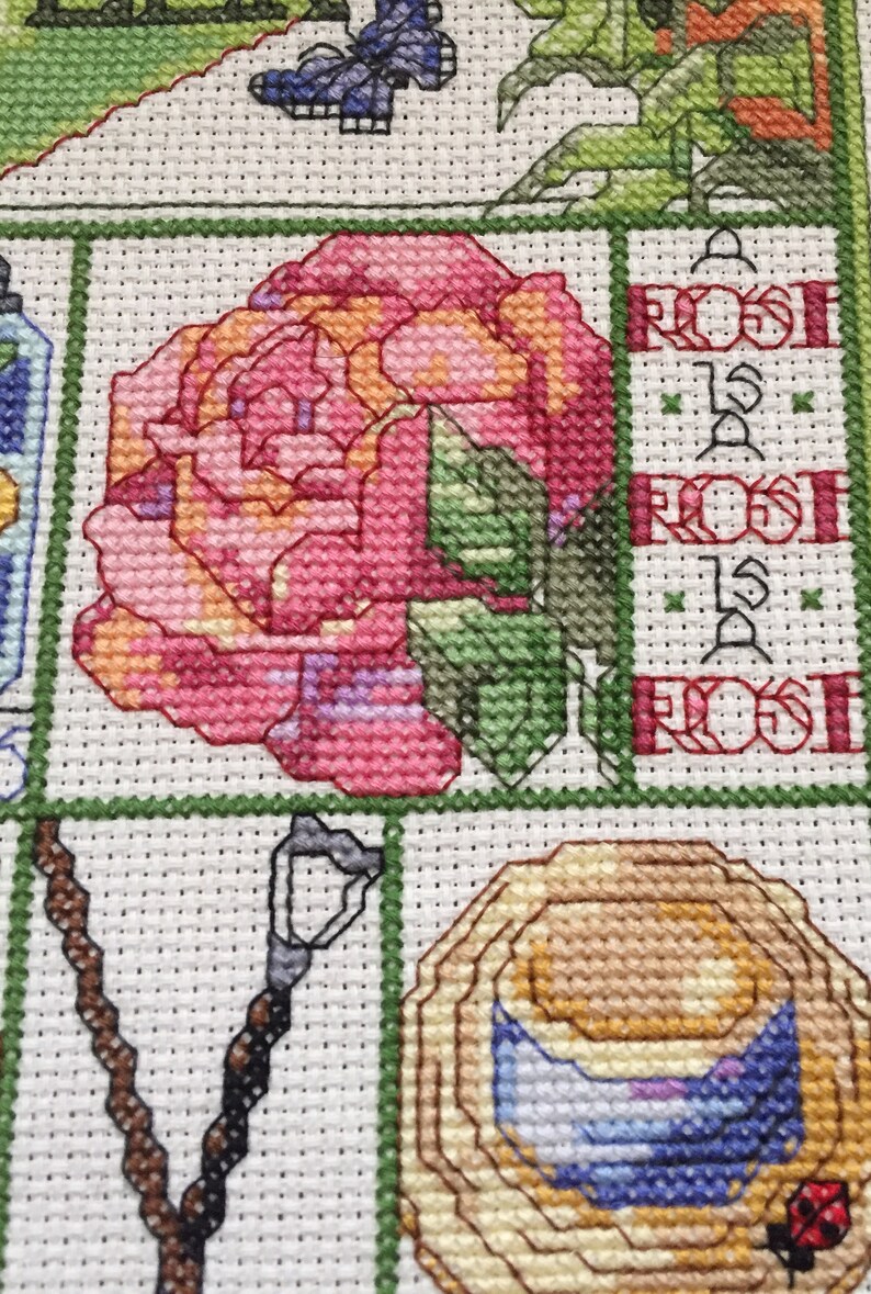 Garden Sampler Finished Counted Cross Stitch 8 3/4 X 14 3/4 - Etsy