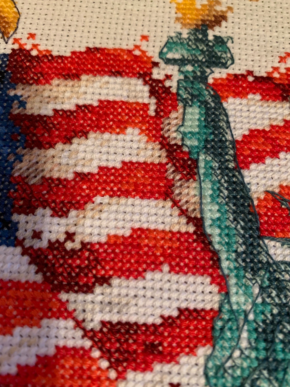 American Patriot Counted Cross Stitch Finished Counted Etsy