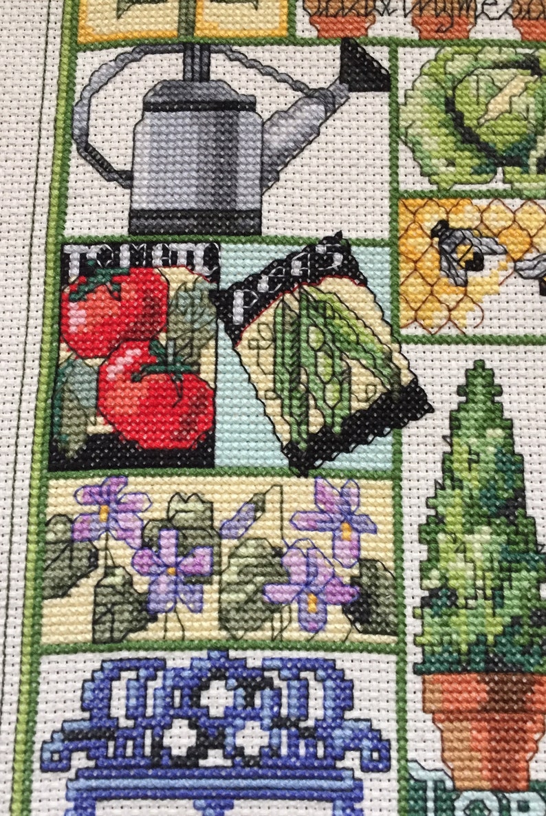 Garden Sampler Finished Counted Cross Stitch 8 3/4 X 14 3/4 - Etsy