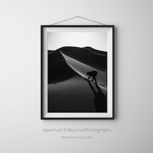 Bend to the Dune, Black and White Photography, Sahara Desert Print, Sand Dunes, Morocco, Travel Photography, African Wall Decor