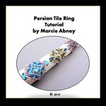 Beadweaving Tutorial Persian Tile Bead Woven Ring in Peyote and Herringbone Beading Beaded Instructions Lessons Jewelry Making PDF DIY