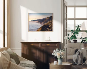 Big Sur Sunset Print, California Coastal Wall Art, Beach Photography Print, Pacific Ocean Landscape, Modern Home Decor