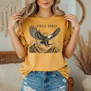 Free Bird Shirt, Comfort Colors Band TShirt, Old School Band T-shirt, Retro Music Shirt, Rock Band Tee, Oversized Trendy Shirts