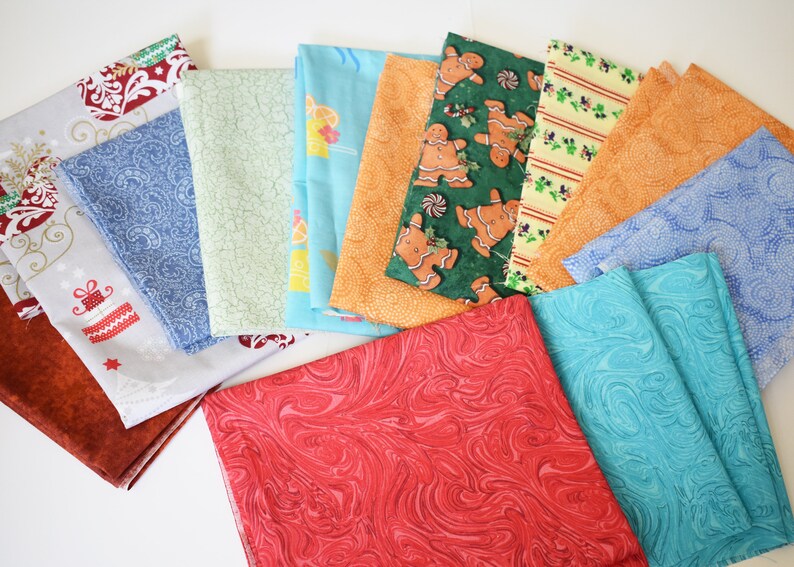 Christmas Fabric Fat Quarter Fabric Bundle Fat Quarters Quilting Fabric