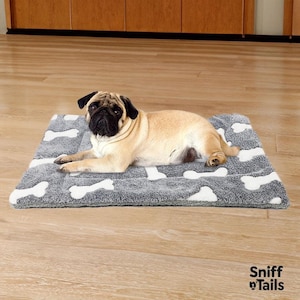 Comfy Bone Pattern Dog Mat – Plush, Washable and Cozy