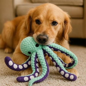 Plush Octopus Dog Toy – Durable Tentacle Tug Toy for Medium and Large Dogs