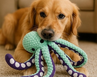 Plush Octopus Dog Toy – Durable Tentacle Tug Toy for Medium and Large Dogs