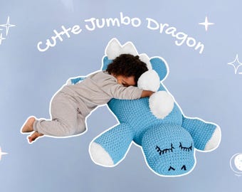 Jumbo Dragon Crochet Pattern: Giant Plush Amigurumi Toy (PDF Tutorial)