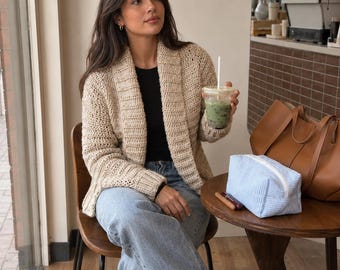 Crochet Cardigan Pattern PDF | Easy Women's Crochet Sweater | Worsted Weight Cardigan Pattern | Cozy Fall Cardigan | Instant Download