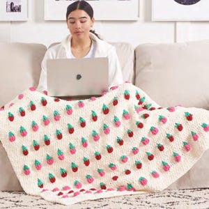Crochet Strawberry Blanket Pattern: Cozy Berry Throw PDF Tutorial