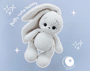Fluffy Bunny Crochet Pattern: Amigurumi Plush Toy PDF (Beginner-Friendly, English)