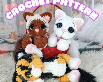 3-in-1 Crochet Cat Pattern Bundle | Realistic Plush Amigurumi PDF (Beginner Friendly)