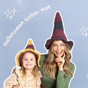 Crochet Witch Hat Pattern: Easy Halloween Costume, Adult & Child Sizes (PDF Tutorial