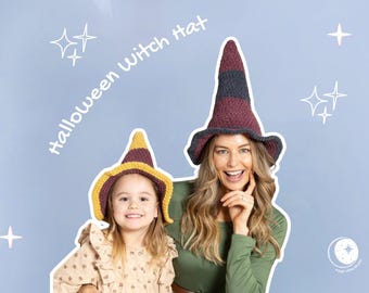 Crochet Witch Hat Pattern: Easy Halloween Costume, Adult & Child Sizes (PDF Tutorial