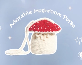 Crochet Mushroom Purse Pattern: Toadstool Bag PDF Tutorial