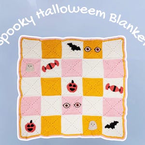 Halloween Granny Square Crochet Blanket Pattern: Spooky Throw PDF