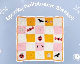 Halloween Granny Square Crochet Blanket Pattern: Spooky Throw PDF