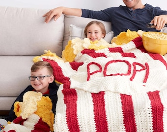 Popcorn Crochet Snuggle Sack Pattern: Movie Night Blanket (PDF)