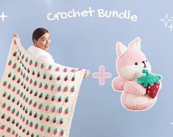 Strawberry Blanket & Squirrel Plush Crochet Pattern: Kawaii Nursery Decor (PDF Pattern)