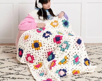 Granny Square Crochet Blanket Pattern: Vintage Afghan Tutorial (PDF Download)