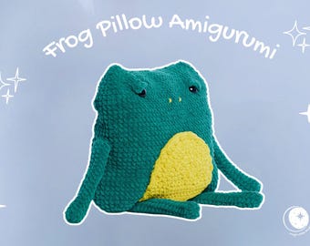 Frog Pillow Crochet Pattern: Plush Amigurumi Cushion (PDF Pattern)