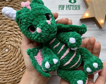 Crochet Dragon Pattern PDF, Amigurumi Plush Toy, Beginner Friendly Kawaii Toy (Digital Download)