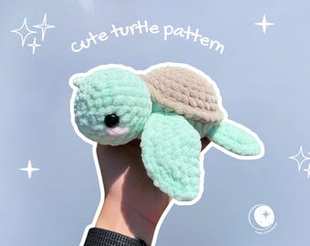 Sea Turtle Crochet Pattern – No Sew Amigurumi Plush (PDF Download)