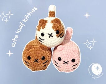 Loaf Cat Crochet Pattern Set: Kawaii Amigurumi Kitties (PDF Pattern)