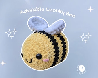 Chonky Bee Crochet Pattern: Amigurumi Plush DIY (PDF Download)