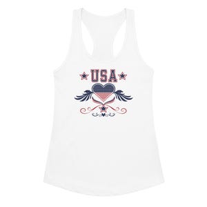 Women’s USA Heart fitted racerback tank top