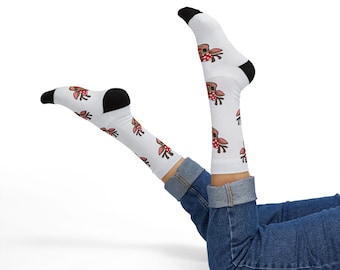 Niedliche Rentiergesicht-Socken, Sublimationssocken | Weihnachtssocken