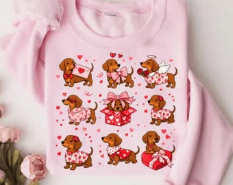 Sweatshirt mit Dackel-Motiv zum Valentinstag | Personalisierbar