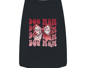 Tanktop mit Hundemama-Pfotenabdruck und Schleife | Valentinstag-Herzschleifen-Design