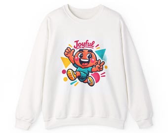 Sweatshirt mit fröhlichem Gesichtsausdruck | ausdrucksstarker Cartoon-Stil, minimalistisch-kawaii, dicke Kontur