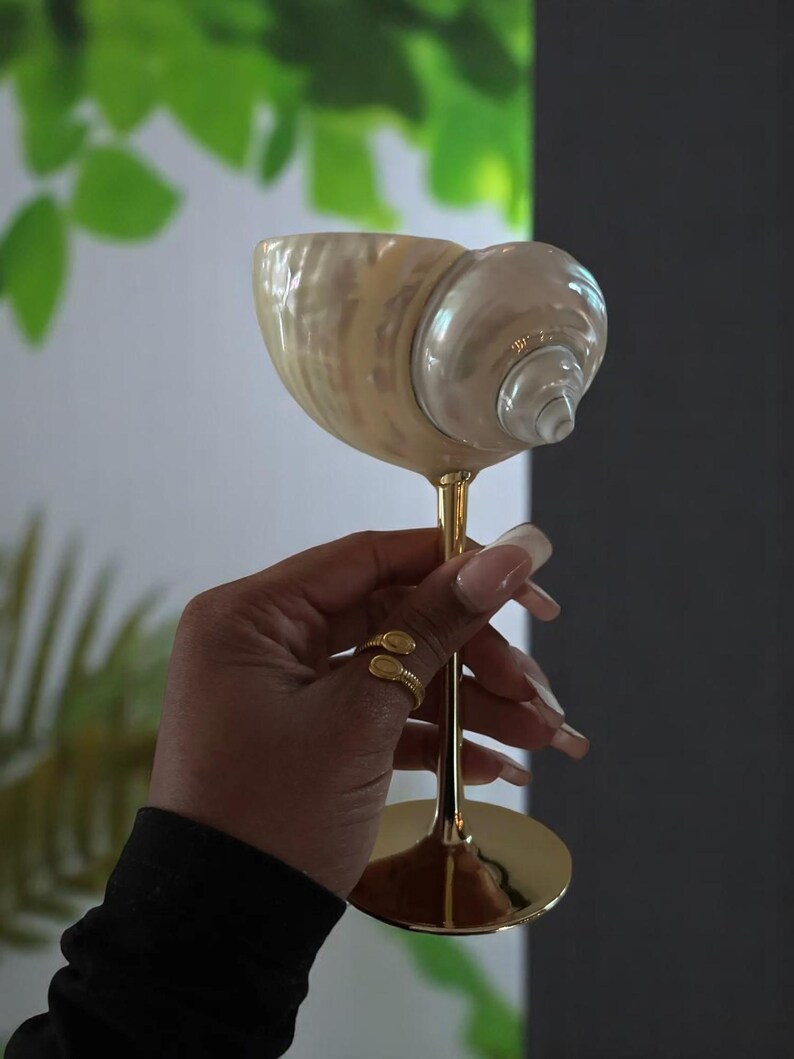 Seashell Wine Glass – Handmade Coastal Wine Glassware, Eco Gift for ...