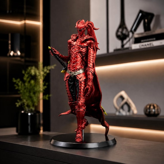 Red Igris  Sung Jinwoo Resin Statue, Solo Leveling Anime Collectible Desk Decor