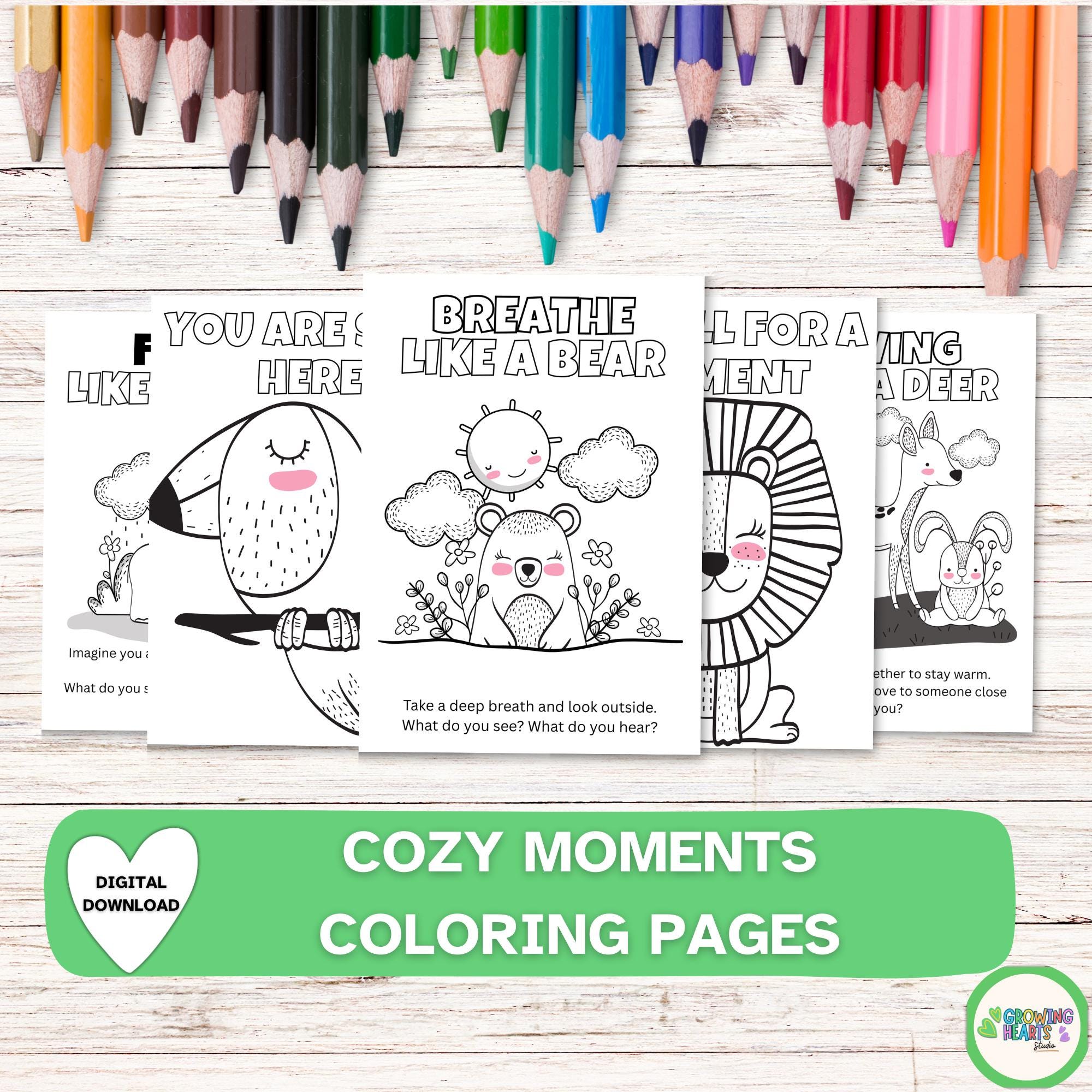 Cozy Affirmations Coloring Pages for Kids – Printable Self-esteem ...