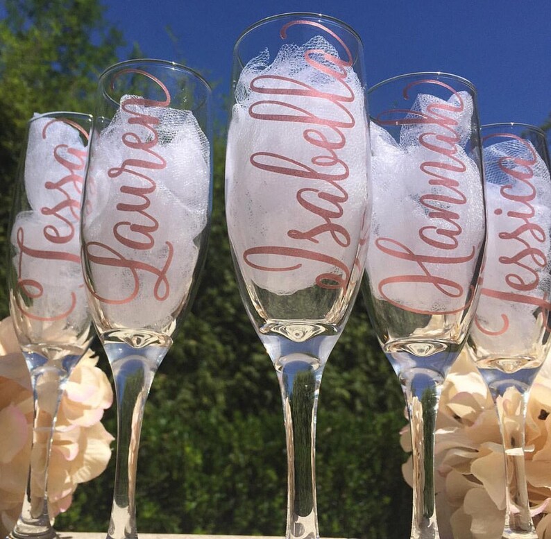 Name Decal for Glasses Stemless Champagne Glass Decals. Etsy