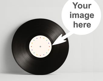 Custom Vinyl Record Center Label – 12" Sign or Guestbook – Wedding Decor, Music Themed Gift, Personalized Label