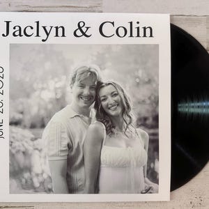 Custom Wedding Vinyl 12” Sleeve Full Picture Record Jacket with Clear Protective Jacket