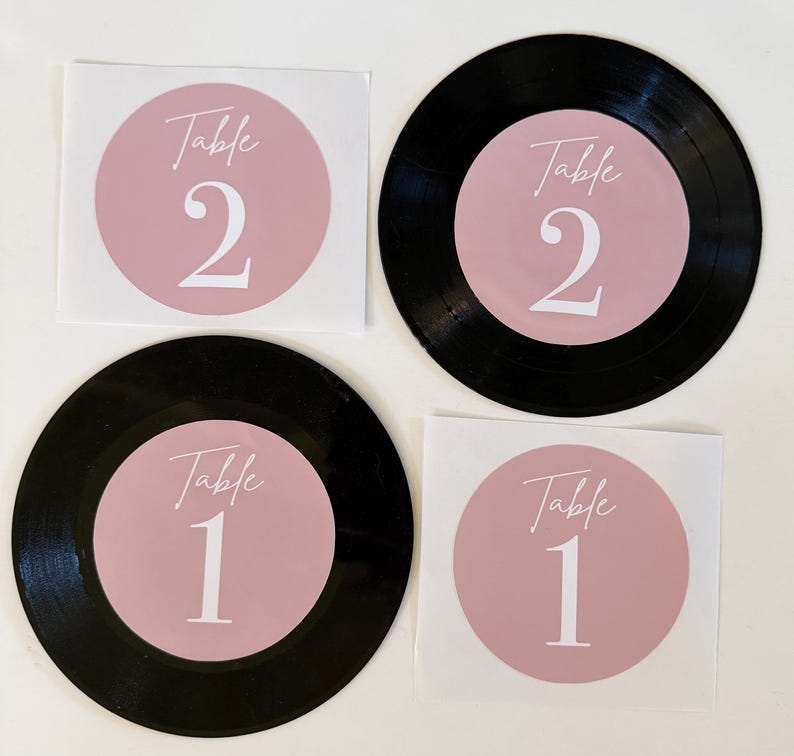 Album Table Numbers Vinyl Record Wedding Table Numbers, 45s Table Decor, Custom Color ...