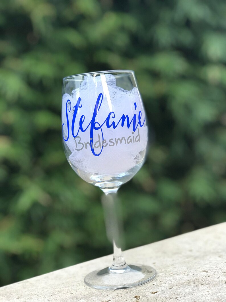 Name Decal for Champagne Glasses / Bridesmaid Gifts / DIY Etsy