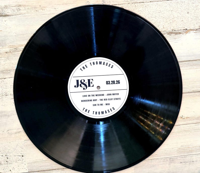 Song Names Label Custom Vinyl Record Center Label – 12