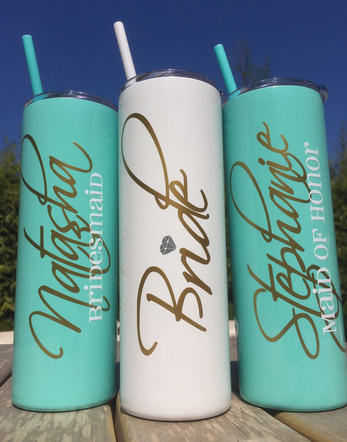 Personalized Bridesmaid Tumblers Bride Tumbler Stainless Etsy