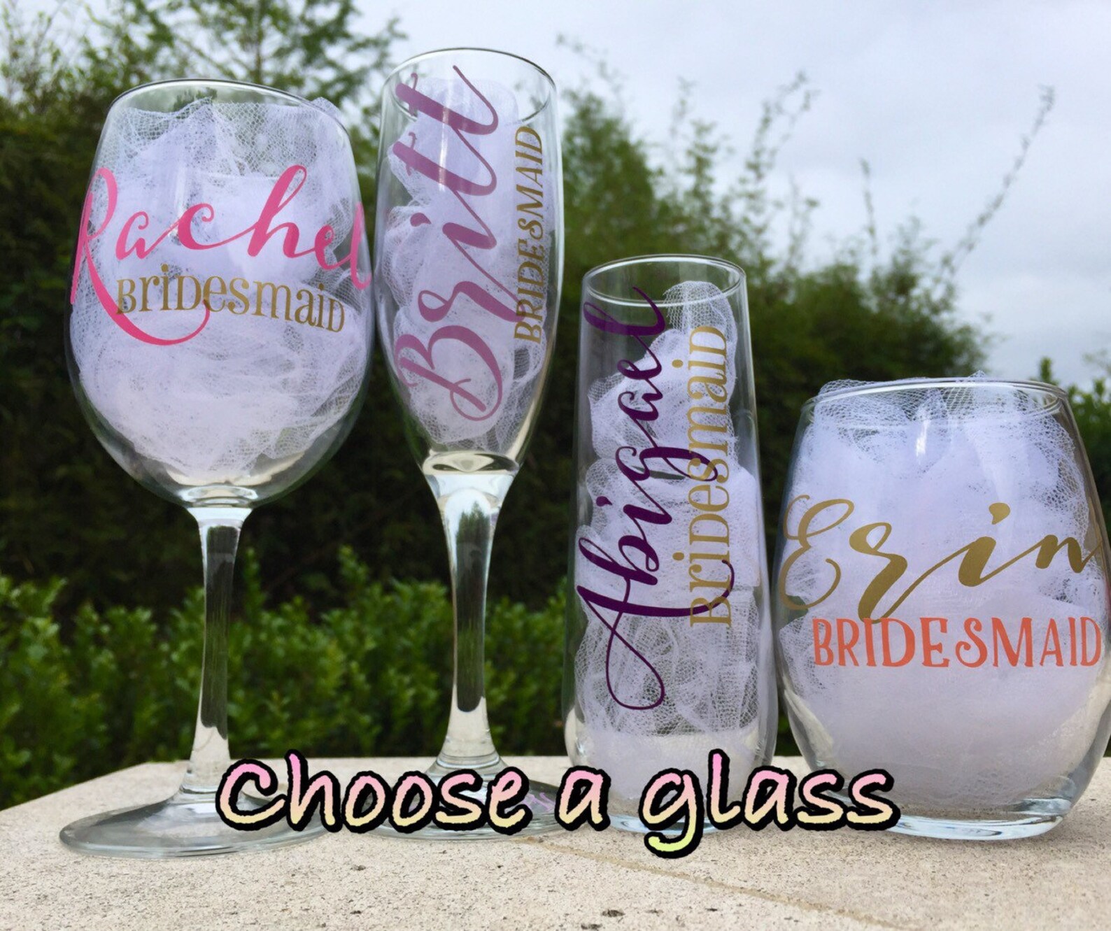 Personalized Bridesmaid Glasses Bridesmaid Glasses Champagne Etsy