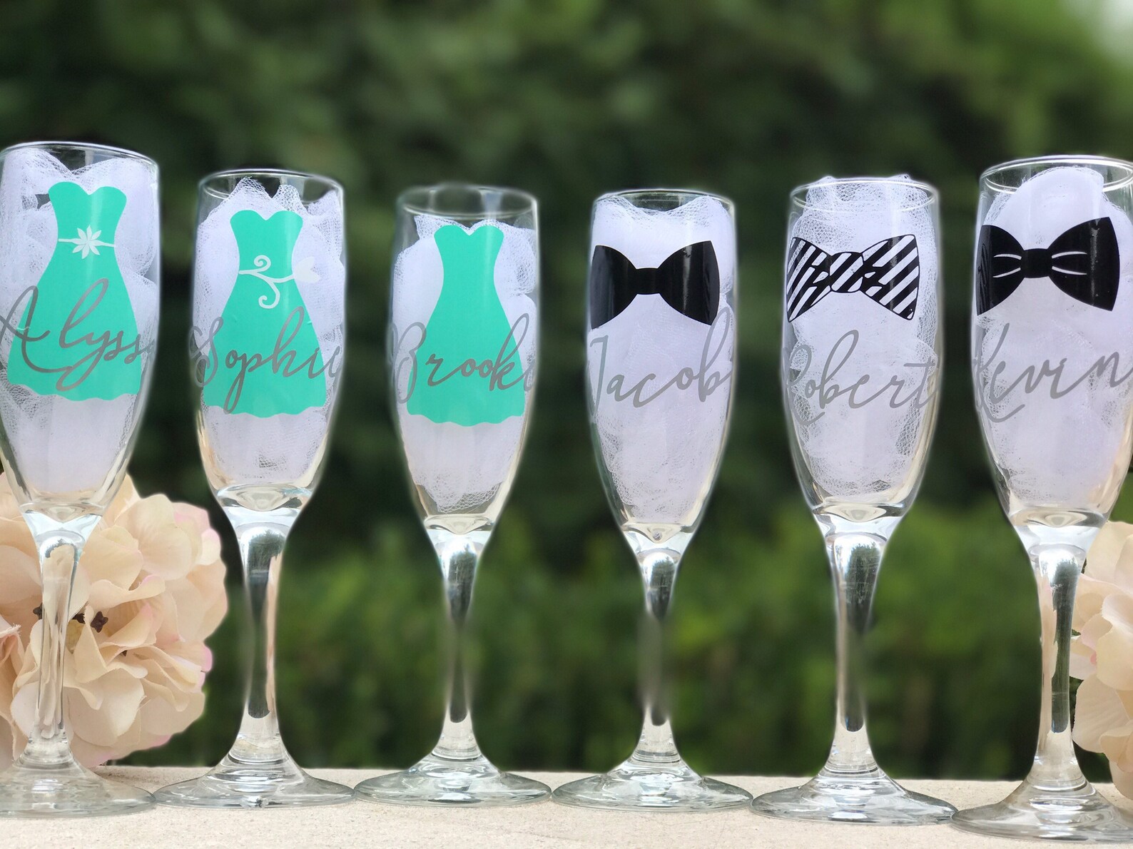 Groomsmen Champagne Glasses Personalized Glasses Groomsmen Etsy